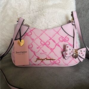 Juicy Couture Pink Bow Shoulder Bag with crossbody strap